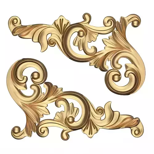 Corner Carved Plaster Molding Decoration 05 Low-poly 3D model