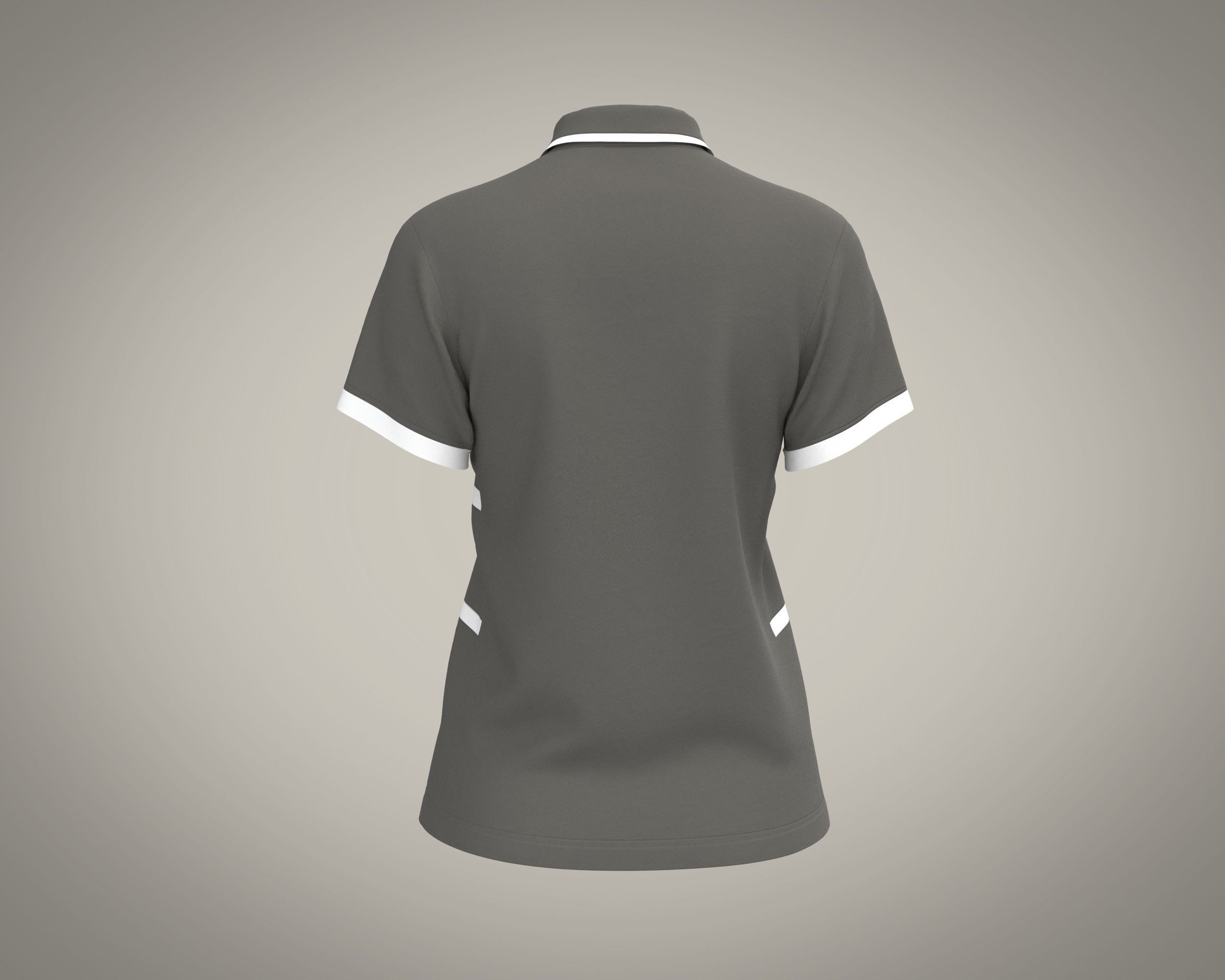 Ladies Polo Tops 3D model_5