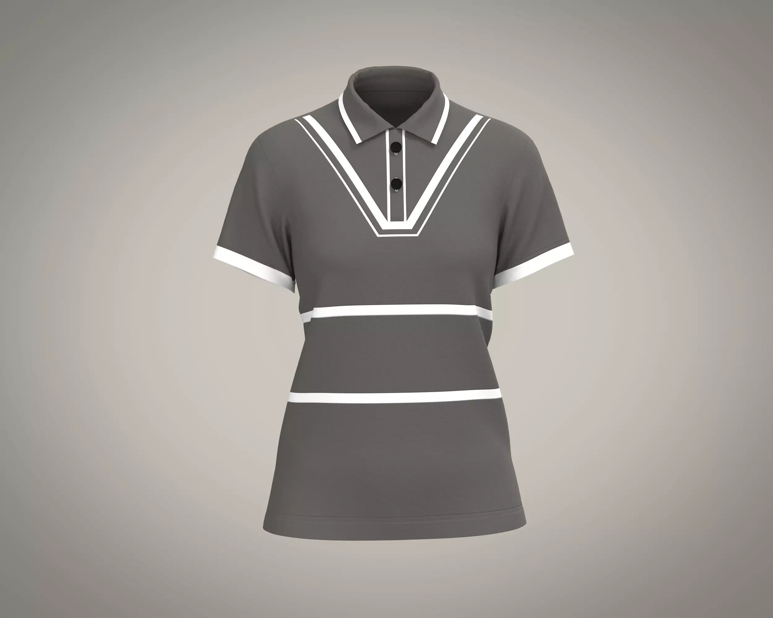 Ladies Polo Tops 3D model_0