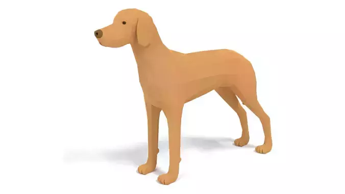 Low Poly Cartoon Hungarian Vizsla Dog