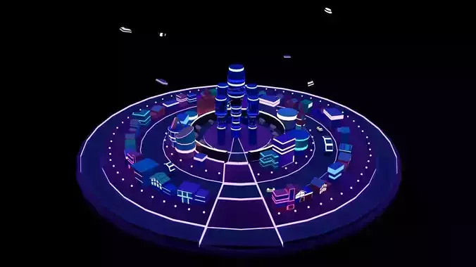 Low Poly City Illustration