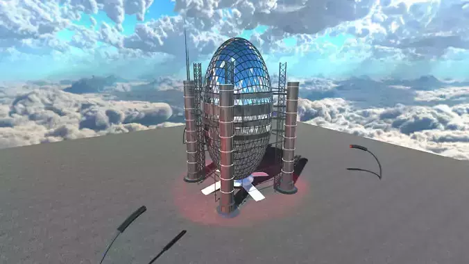 Sci-Fi Building 2 3D model