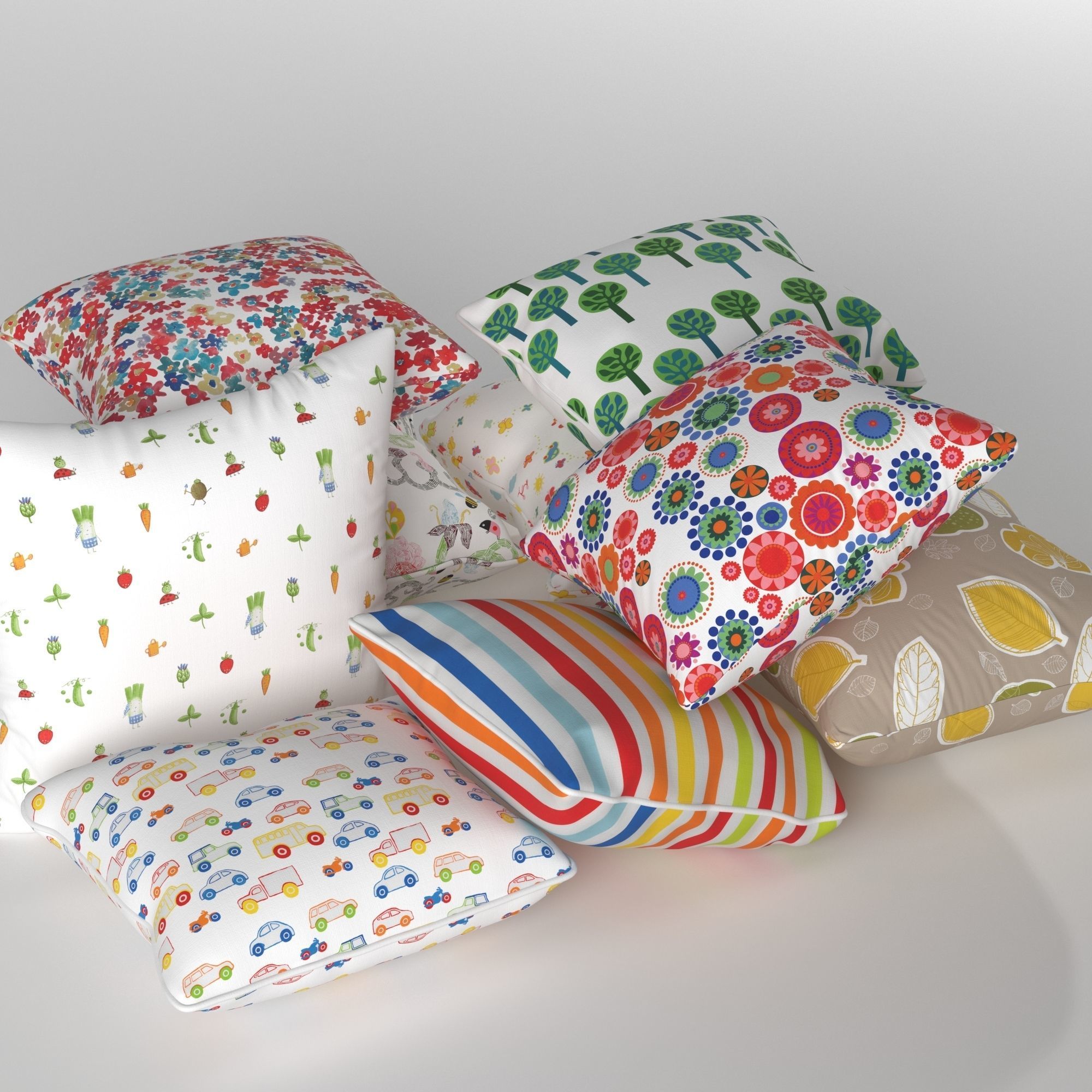 Pillow Collection A polka dot pillows 3D model_1