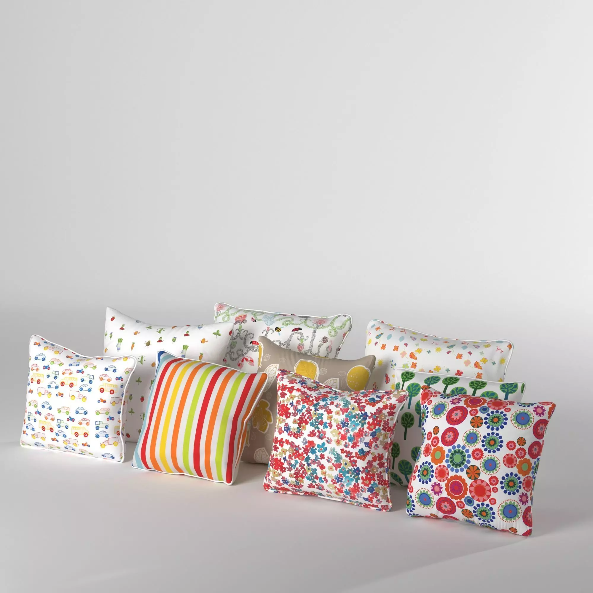 Pillow Collection A polka dot pillows 3D model_0