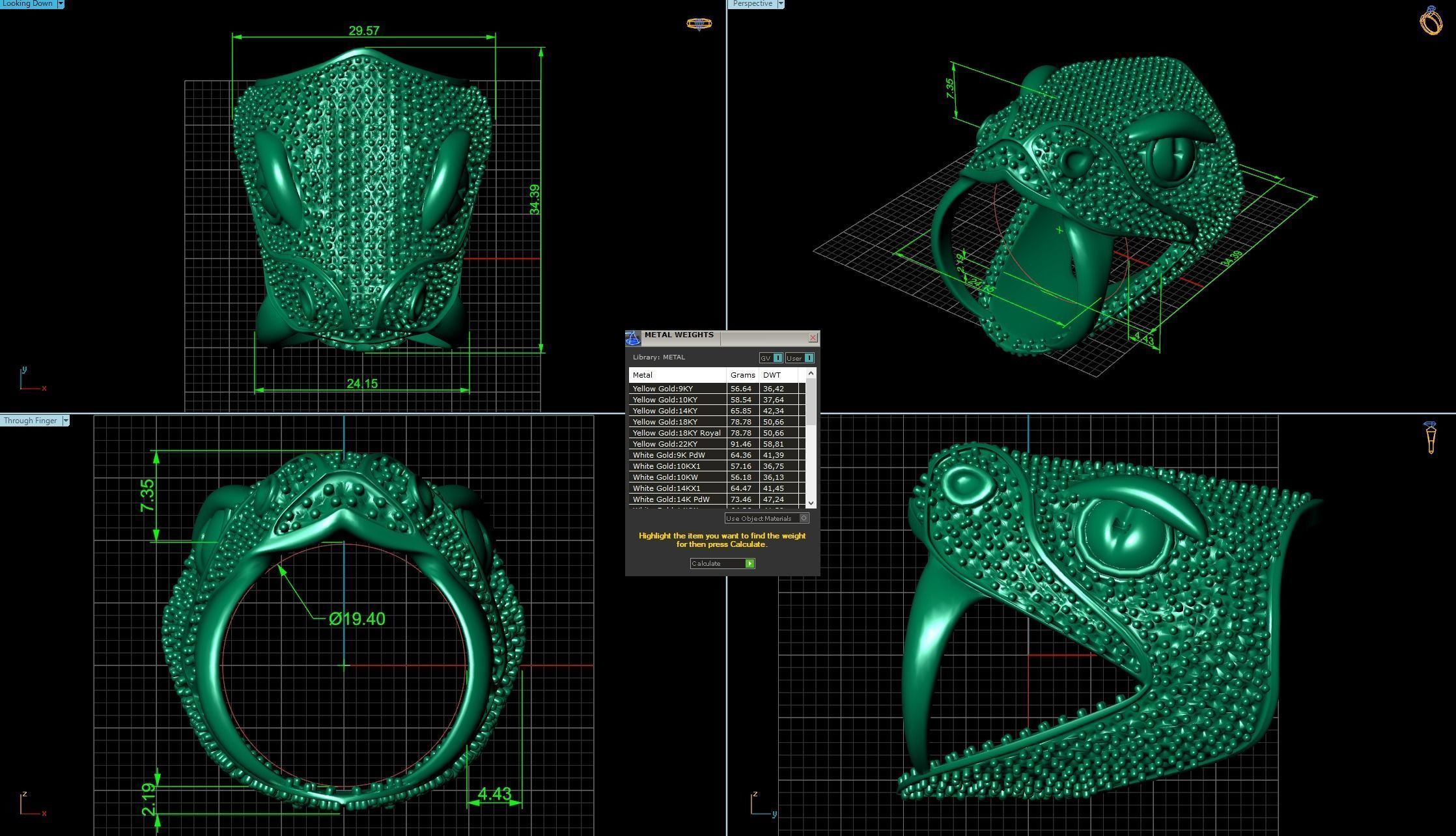 Snake ring 3D print model_2