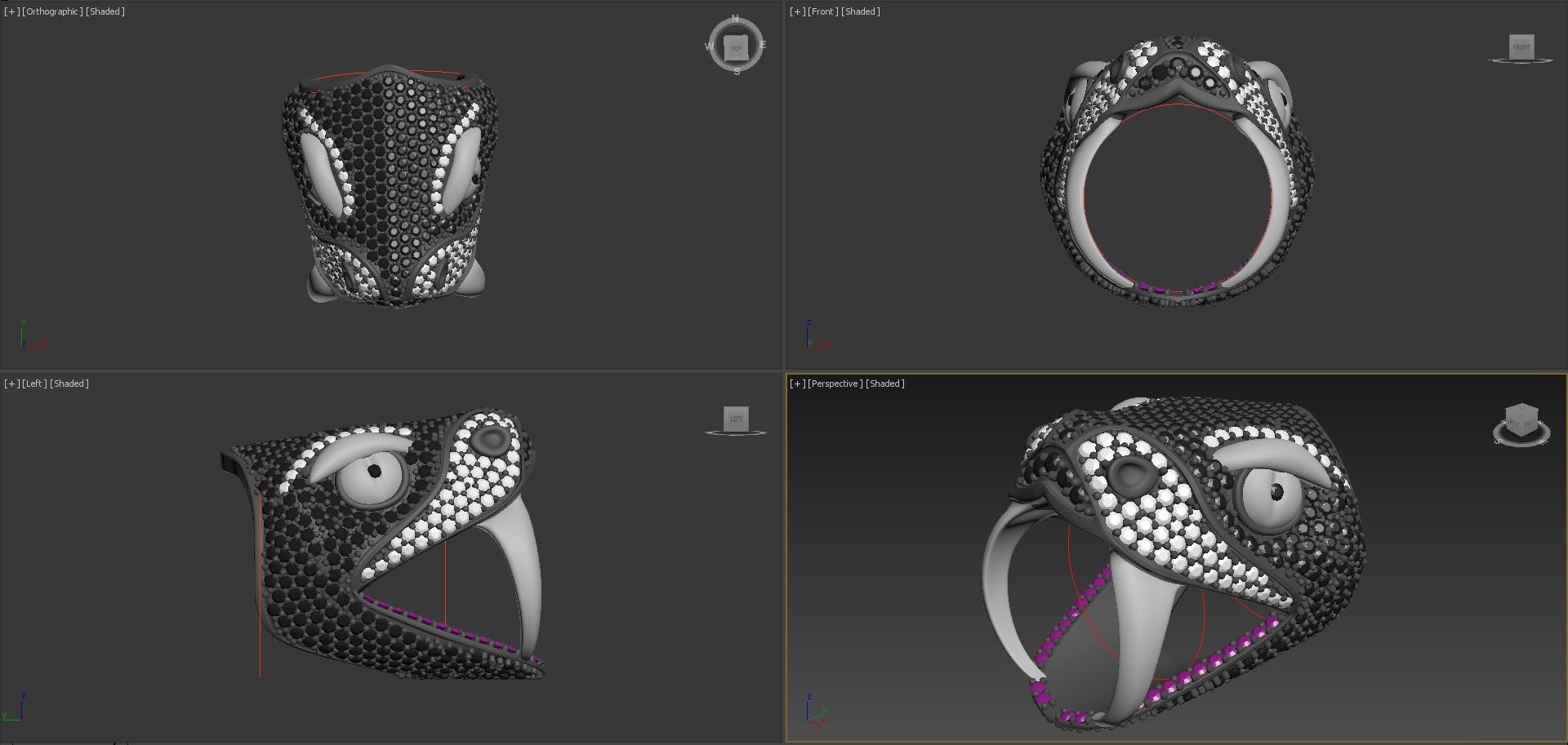 Snake ring 3D print model_9