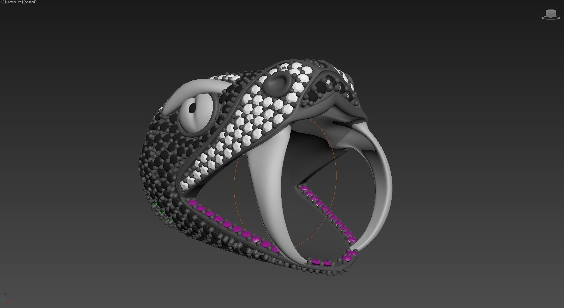 Snake ring 3D print model_8