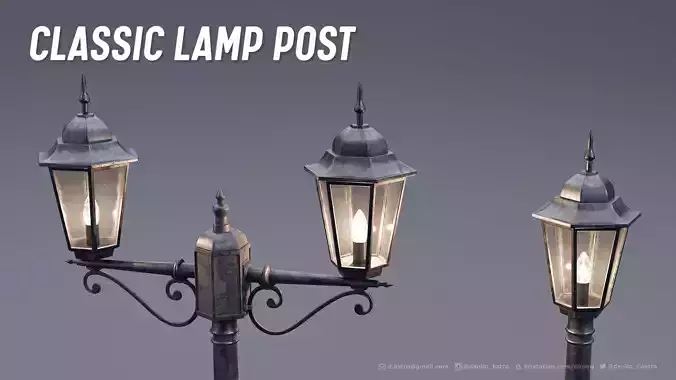 Classic LampPost - 3D model 3D model