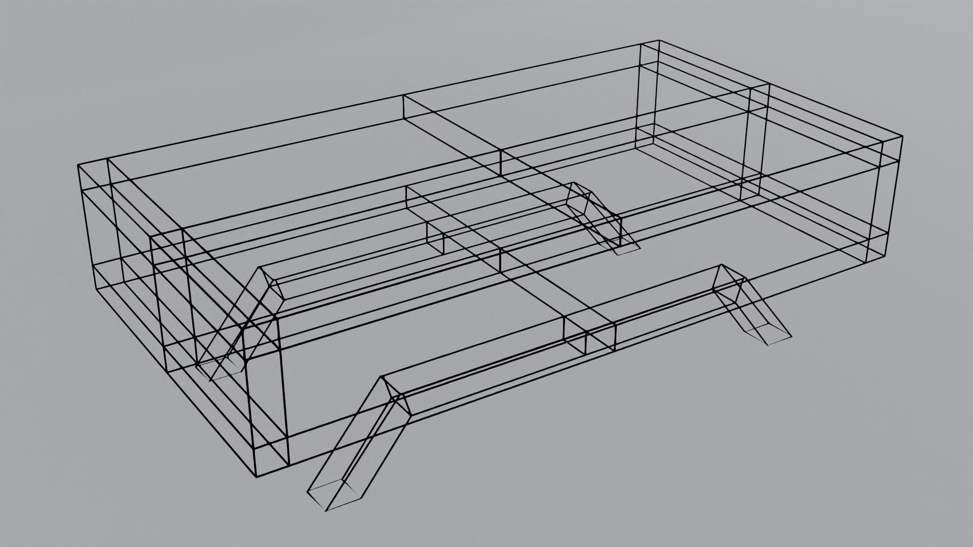 Modern coffe table Low-poly 3D model_2