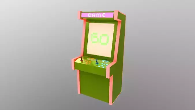 Low Poly Arcade retro game machine