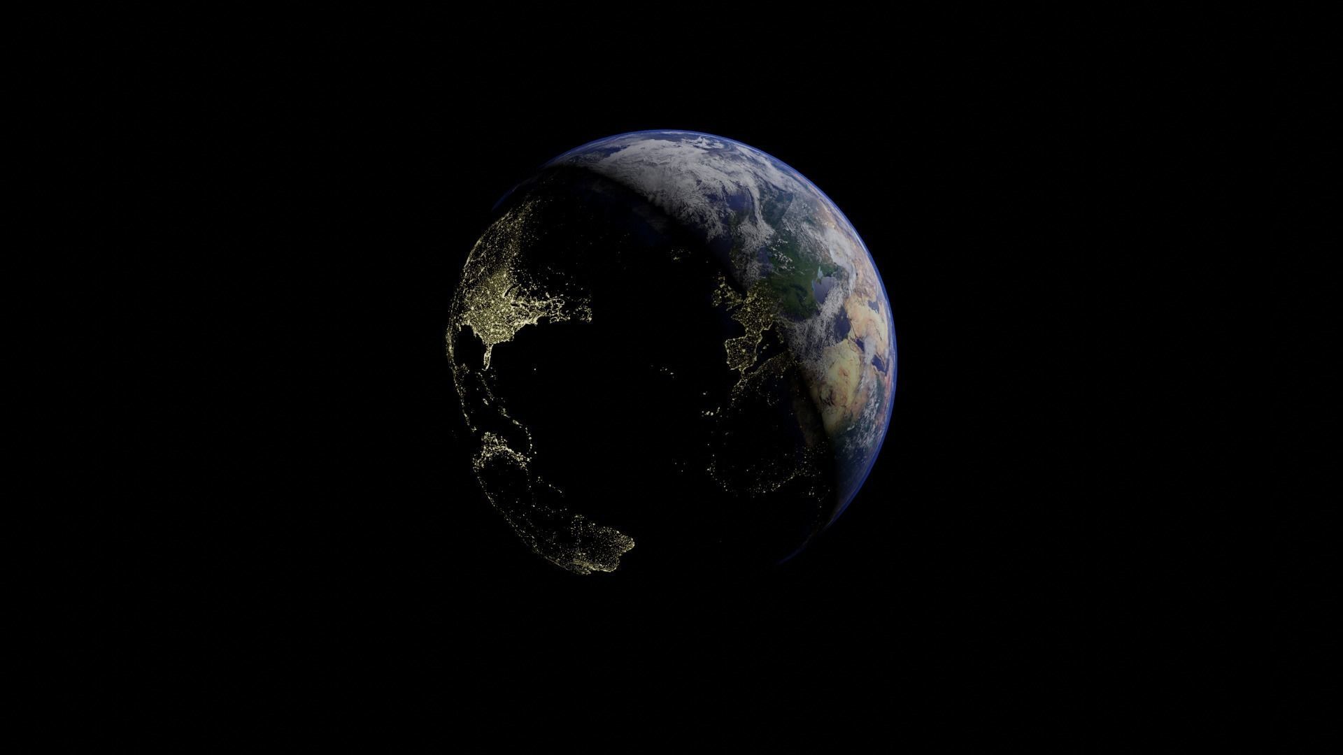 Earth with automatic dark side illumination 3D model_6