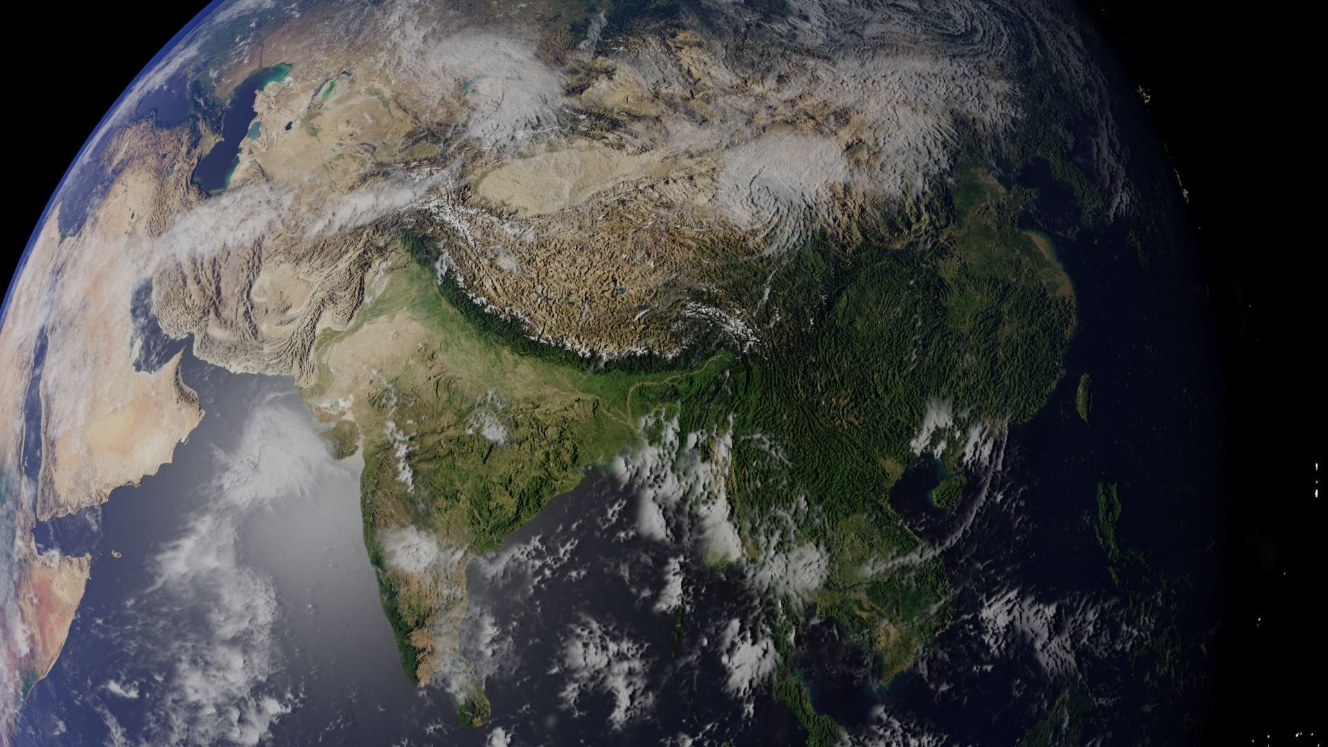 Earth with automatic dark side illumination 3D model_23