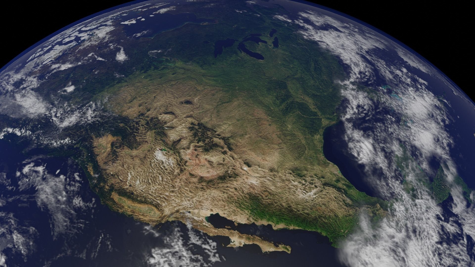 Earth with automatic dark side illumination 3D model_16