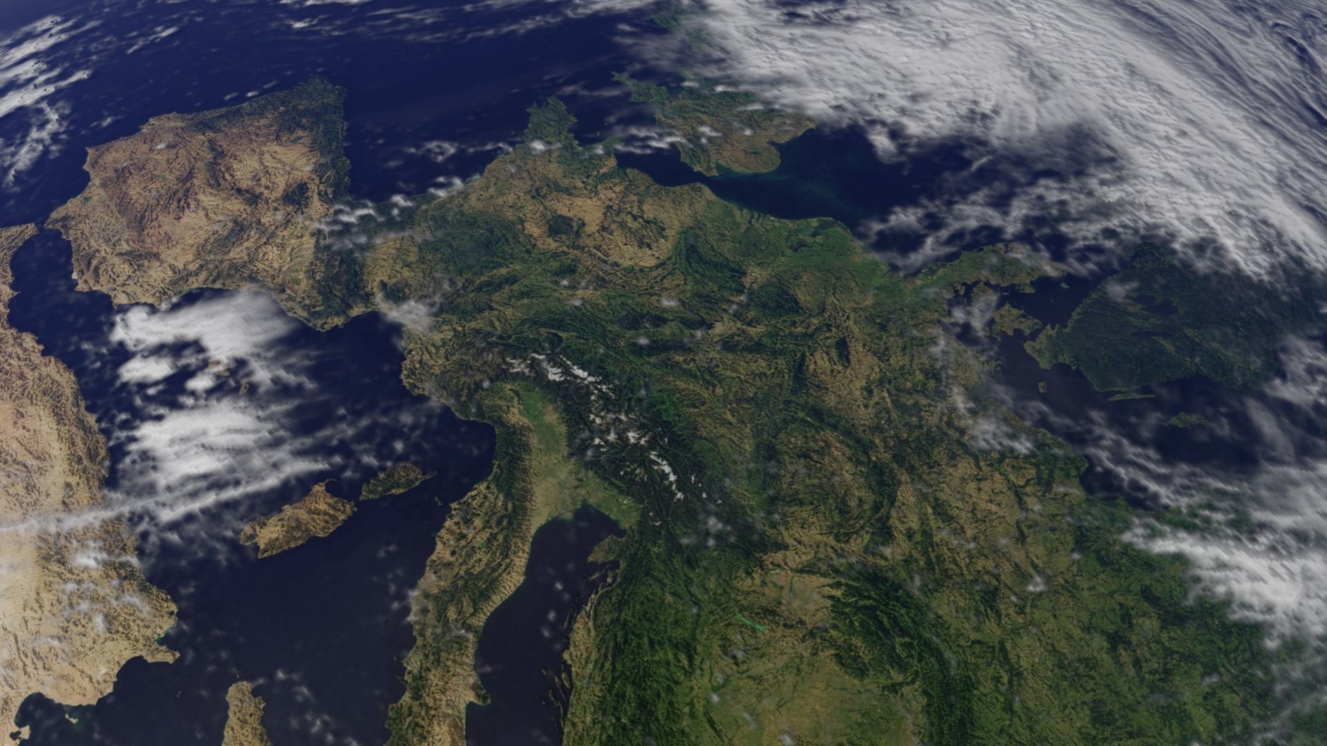 Earth with automatic dark side illumination 3D model_20