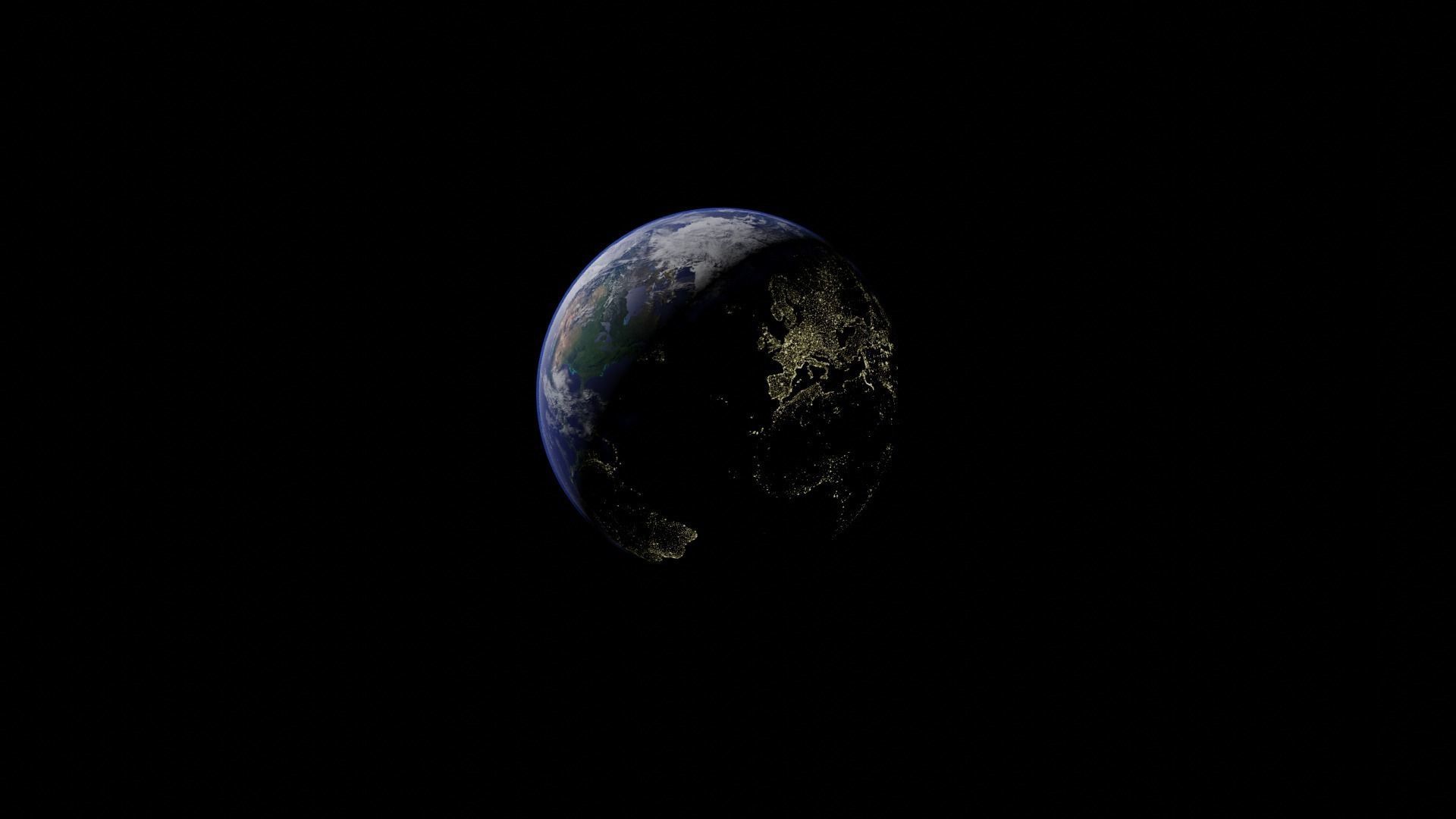 Earth with automatic dark side illumination 3D model_10