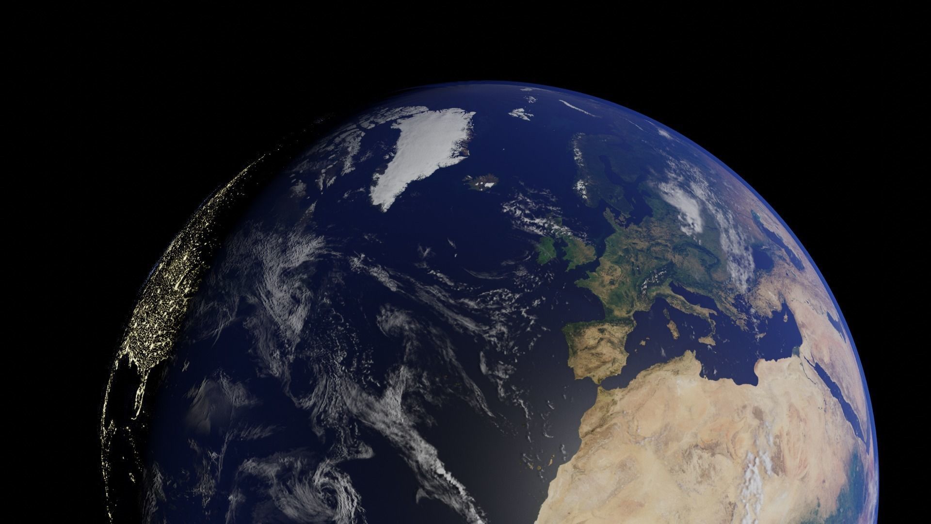 Earth with automatic dark side illumination 3D model_13
