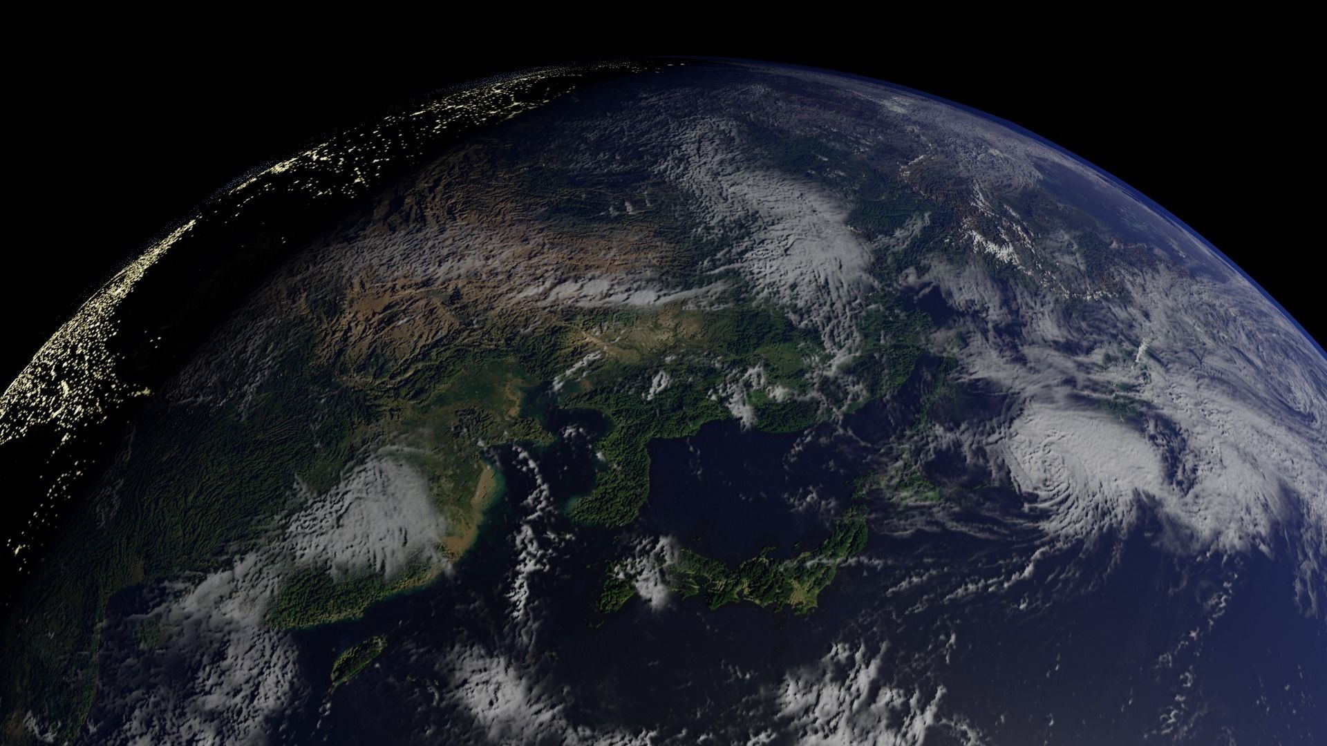 Earth with automatic dark side illumination 3D model_28