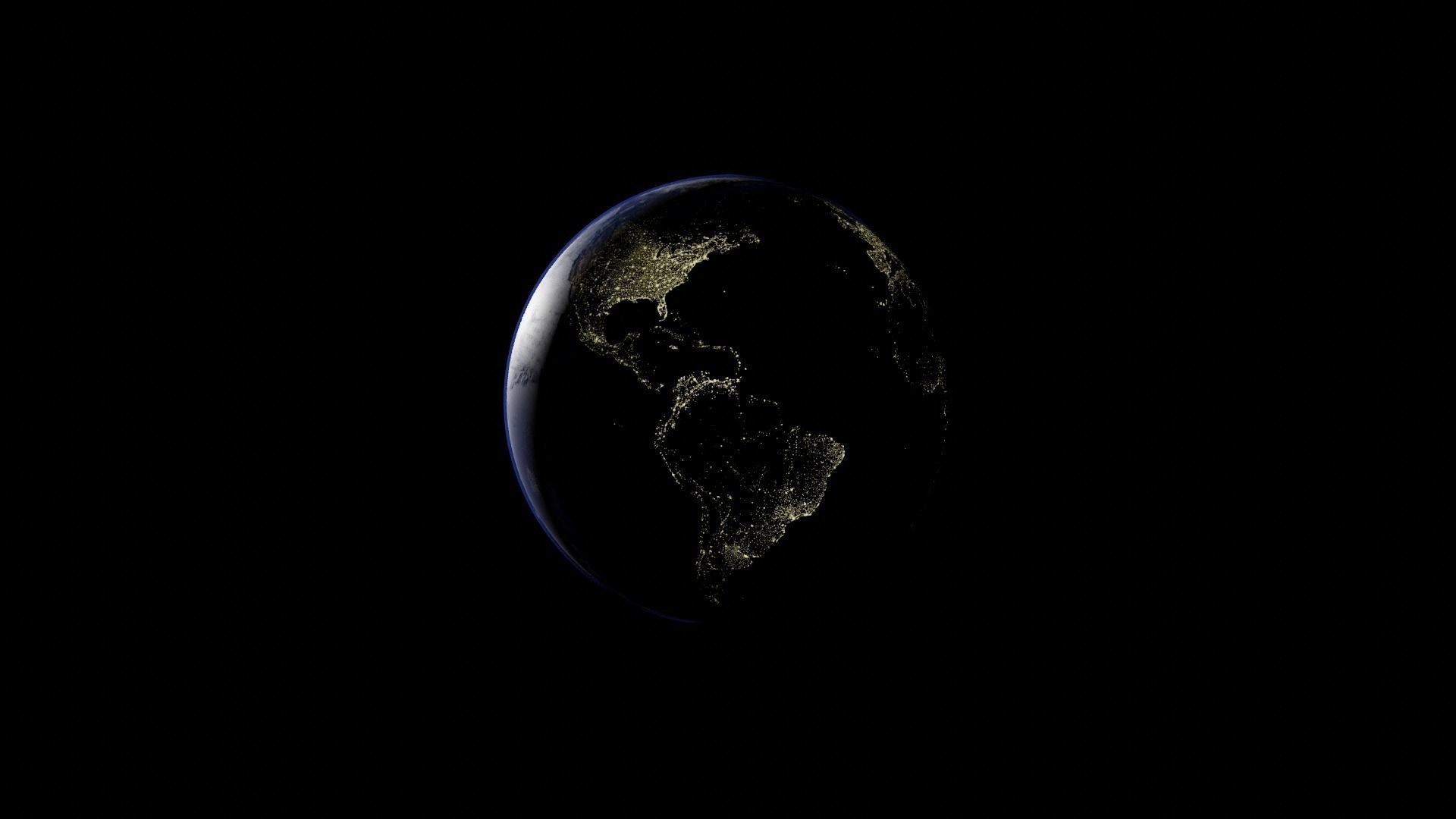 Earth with automatic dark side illumination 3D model_9