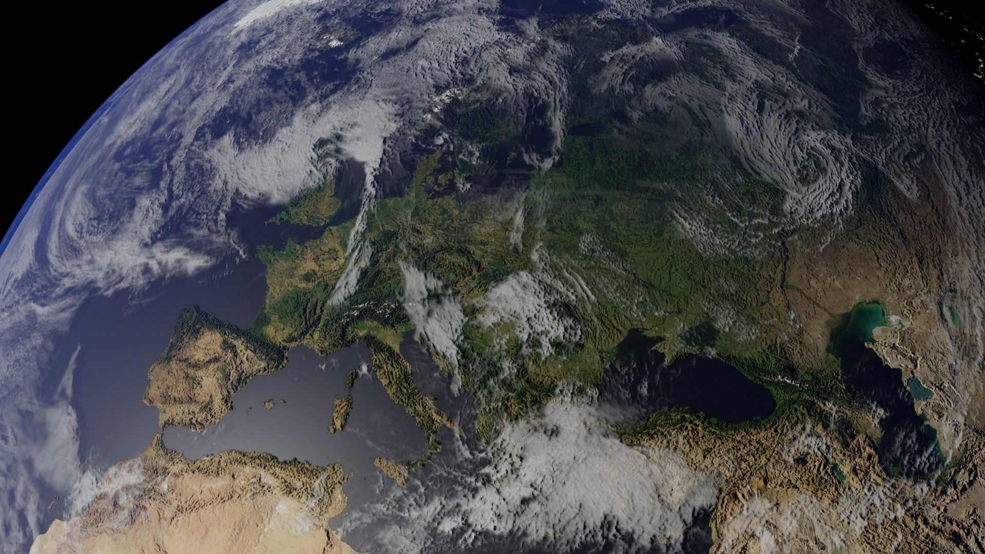 Earth with automatic dark side illumination 3D model_27