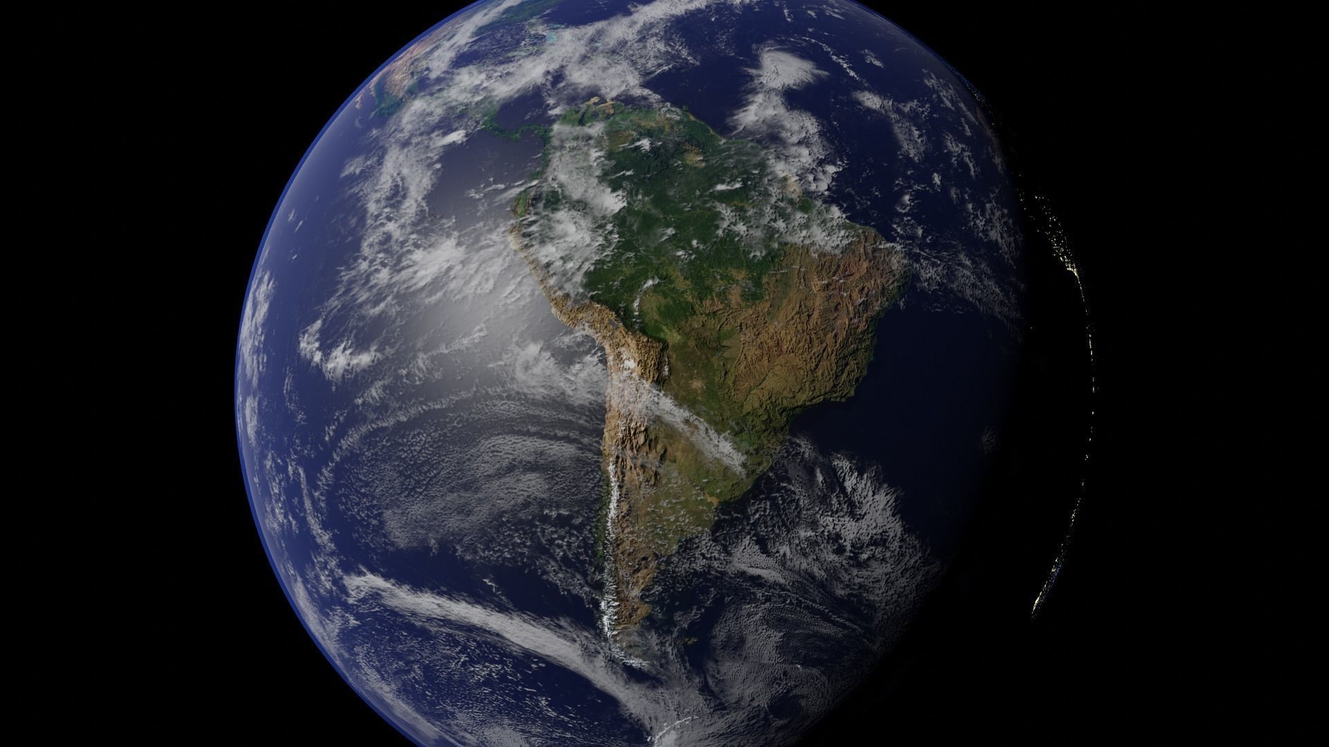 Earth with automatic dark side illumination 3D model_26