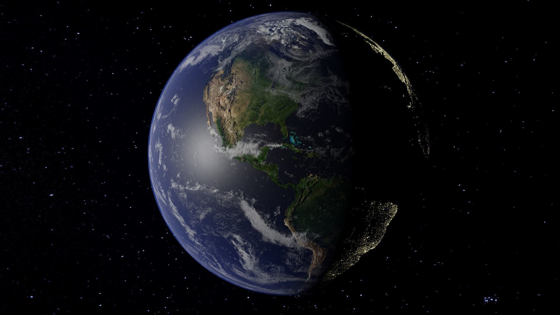 Earth with automatic dark side illumination 3D model_0