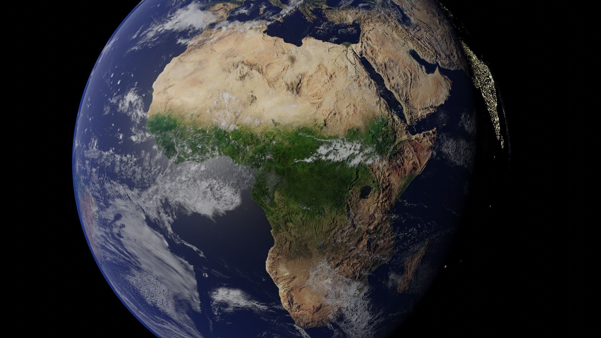 Earth with automatic dark side illumination 3D model_22
