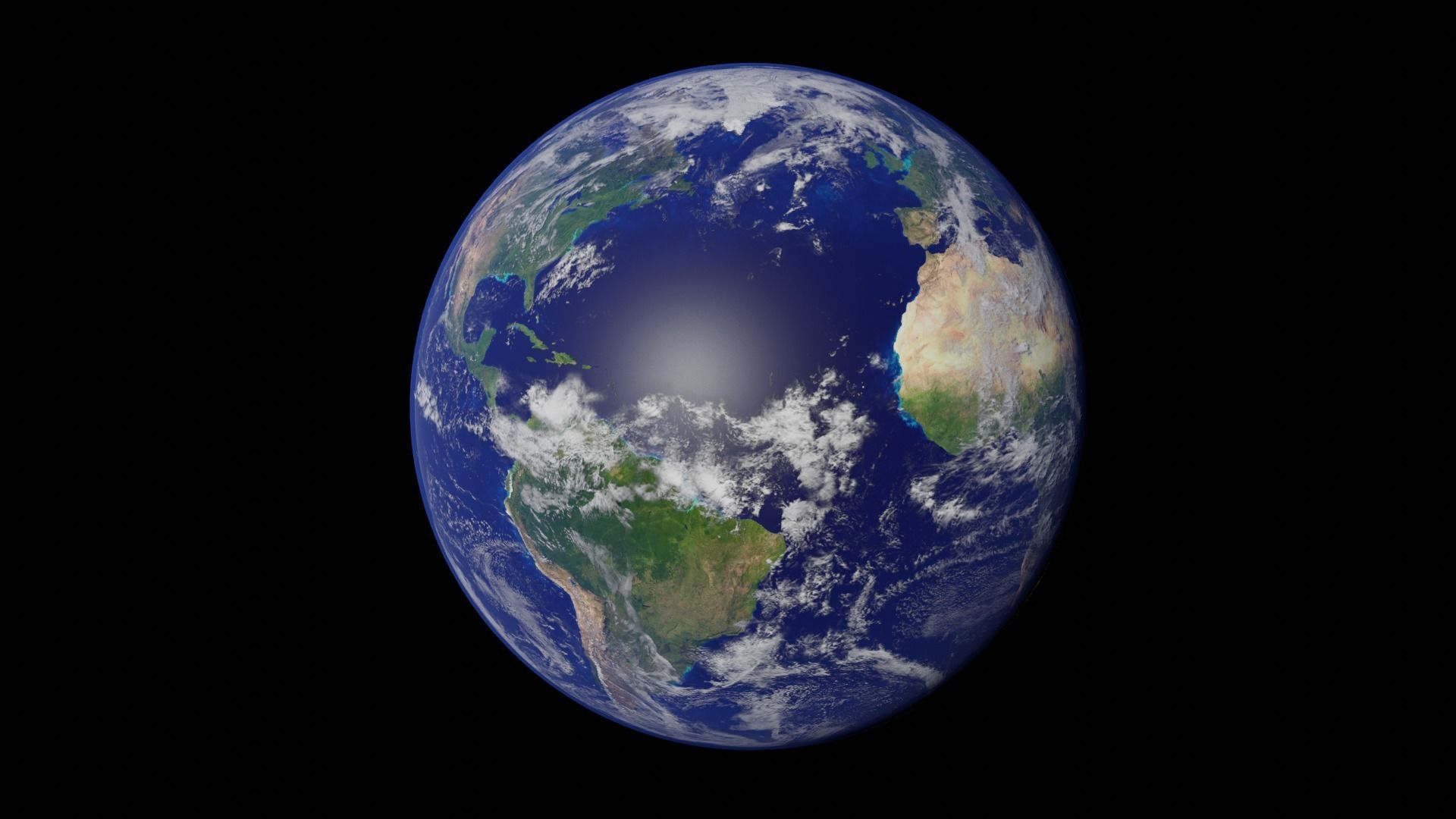 Earth with automatic dark side illumination 3D model_19