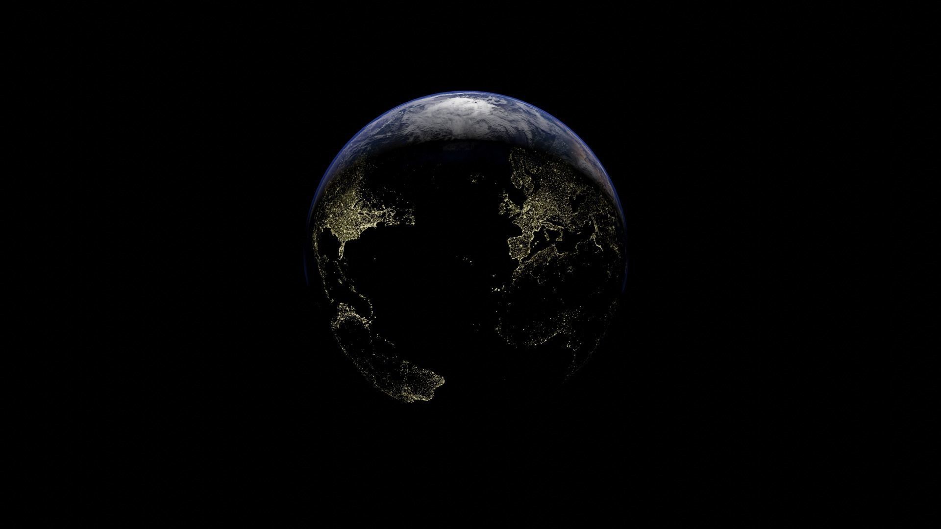 Earth with automatic dark side illumination 3D model_17