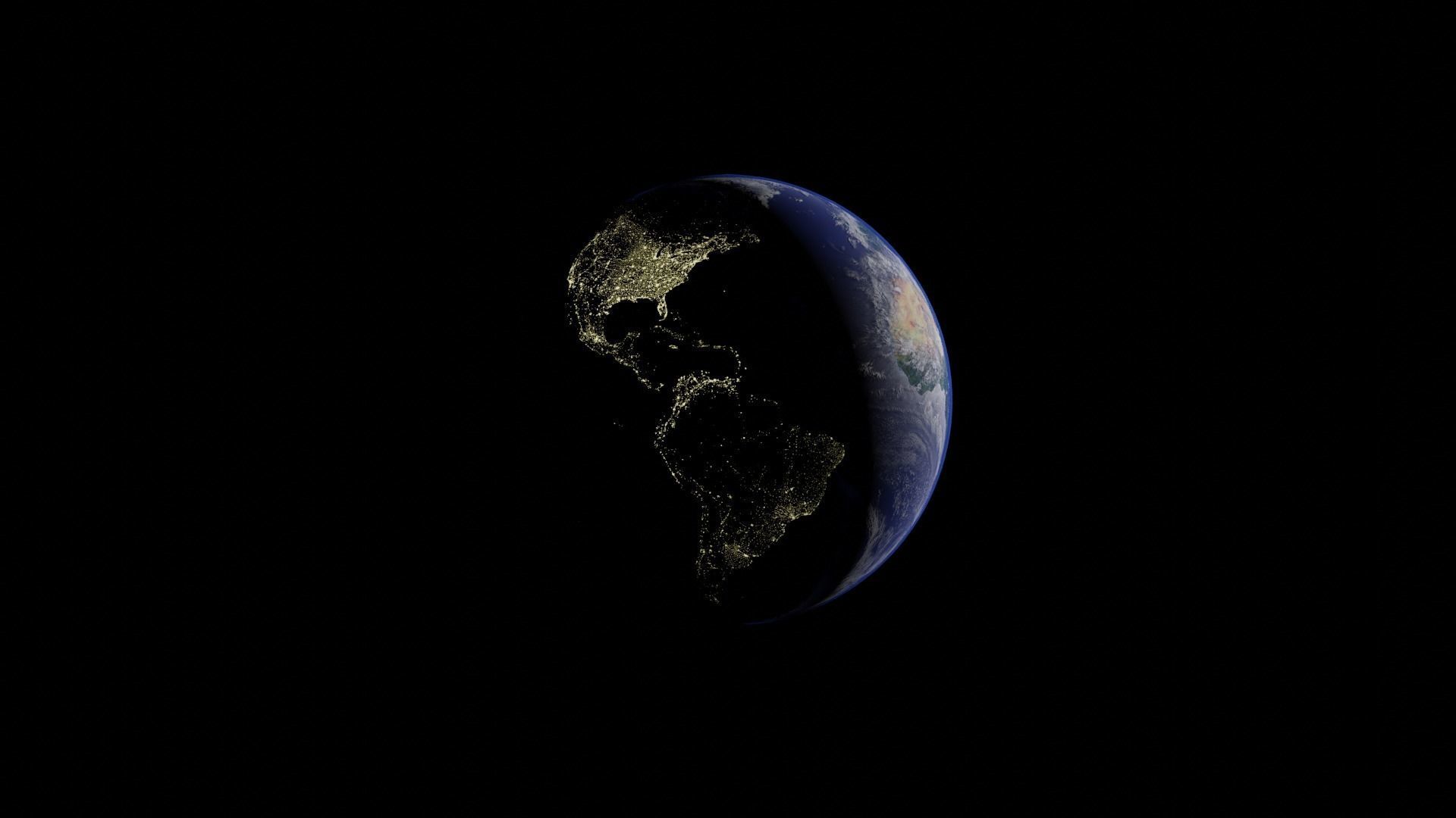Earth with automatic dark side illumination 3D model_12