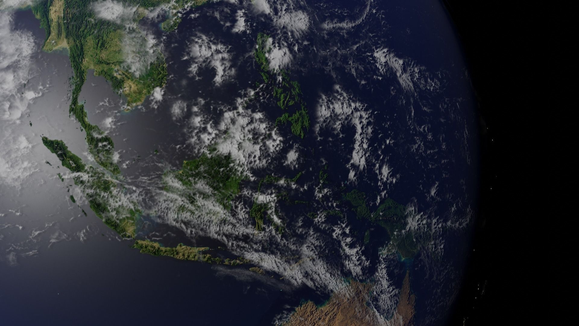 Earth with automatic dark side illumination 3D model_24