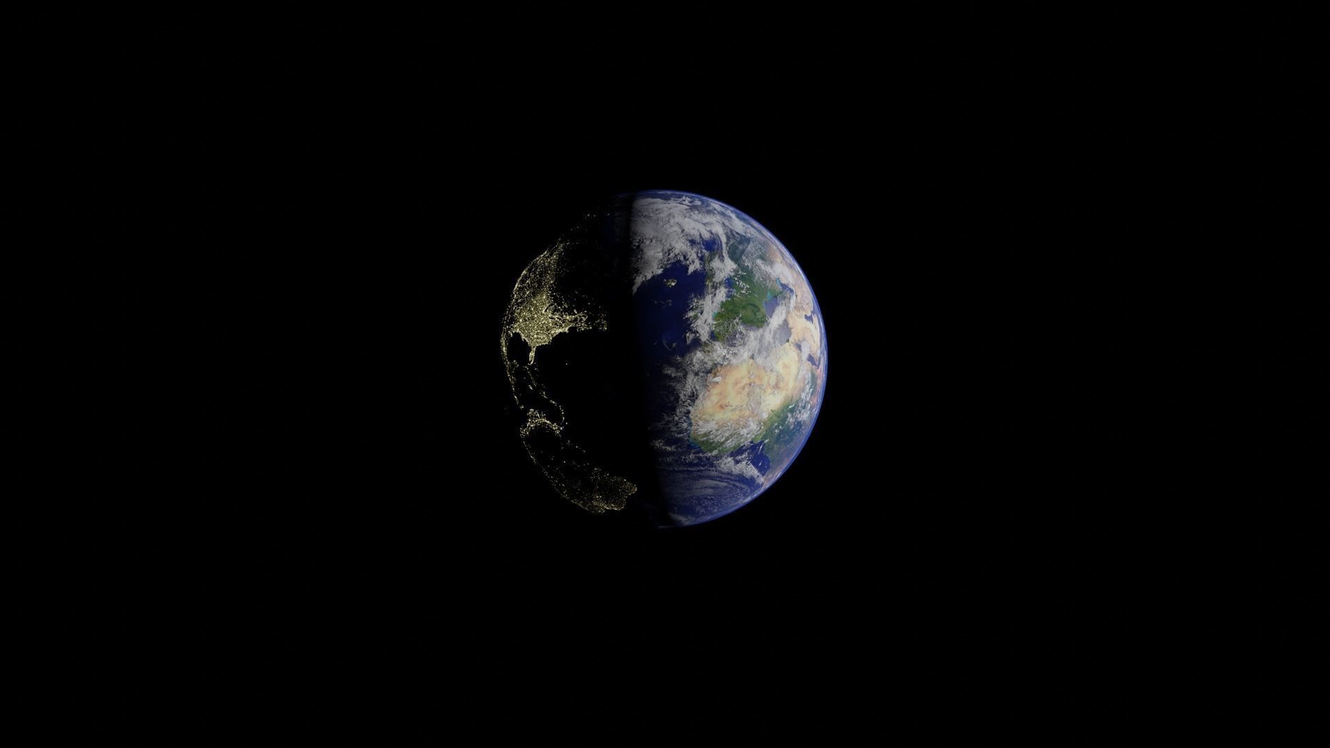 Earth with automatic dark side illumination 3D model_18