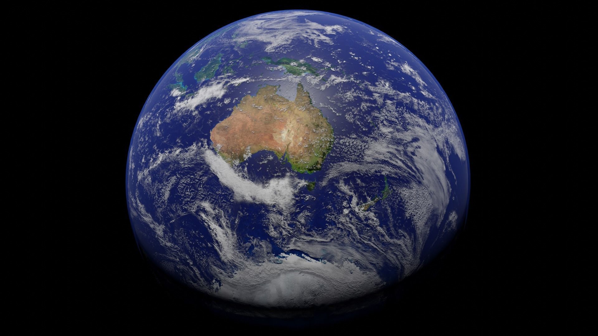 Earth with automatic dark side illumination 3D model_8