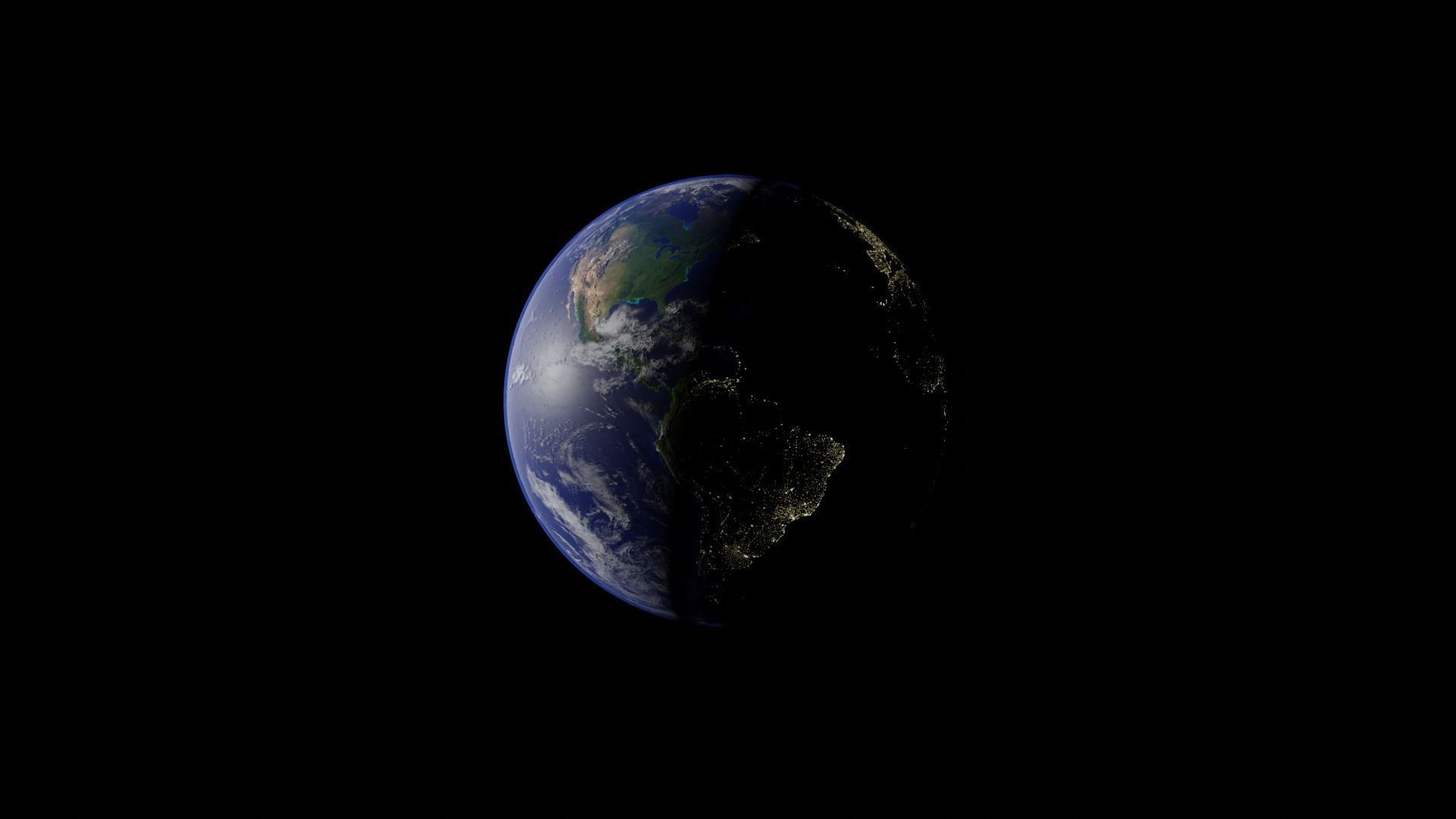 Earth with automatic dark side illumination 3D model_14