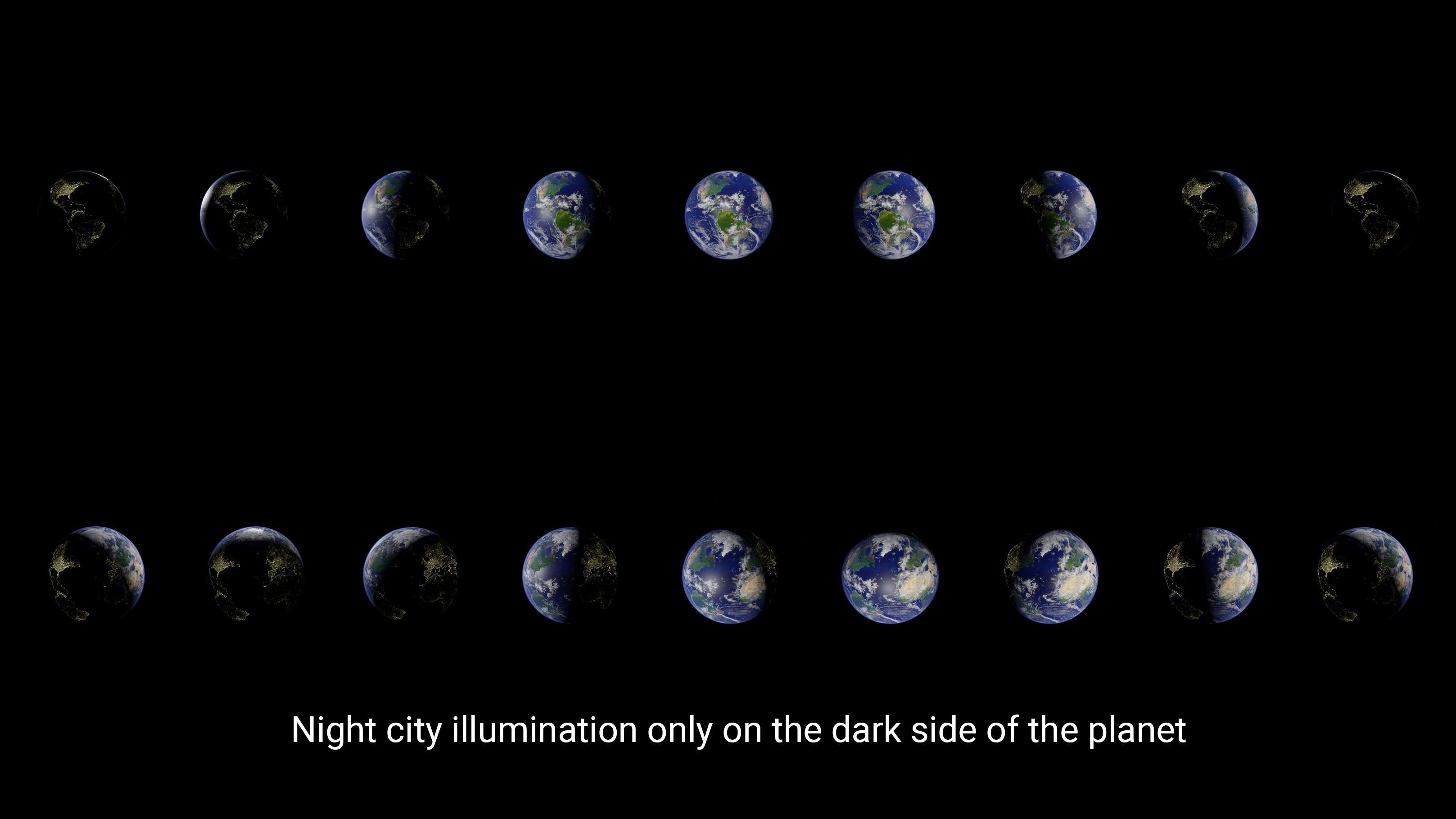 Earth with automatic dark side illumination 3D model_3