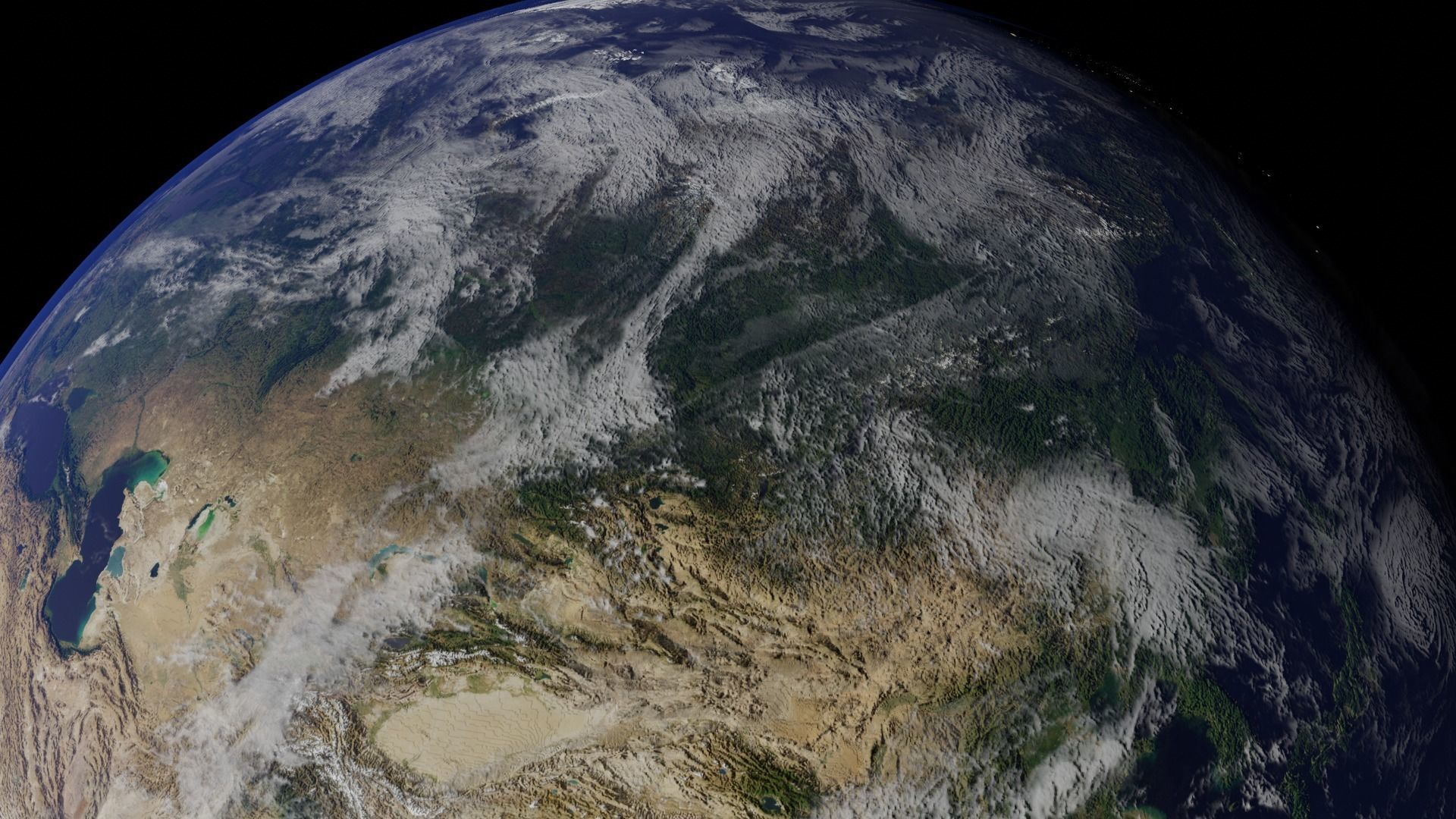 Earth with automatic dark side illumination 3D model_25