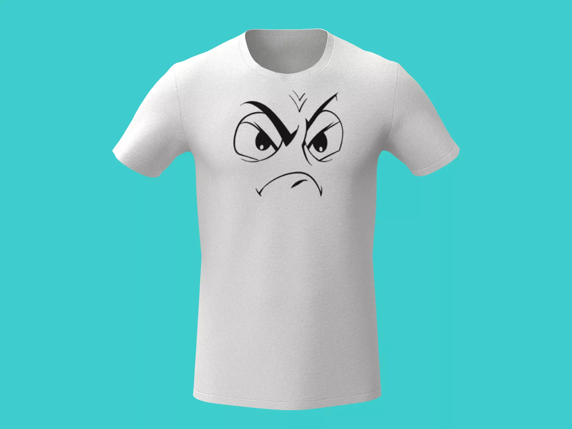 3d funny White t-shirt 3D model_0