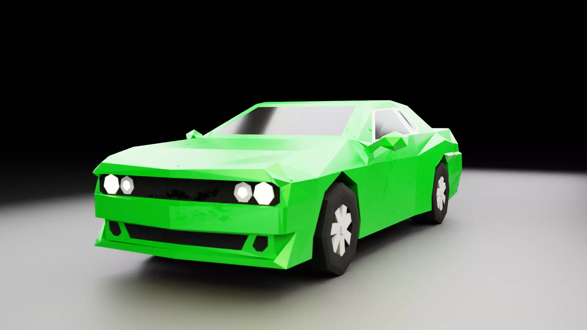Muscle car Low-poly 3D model