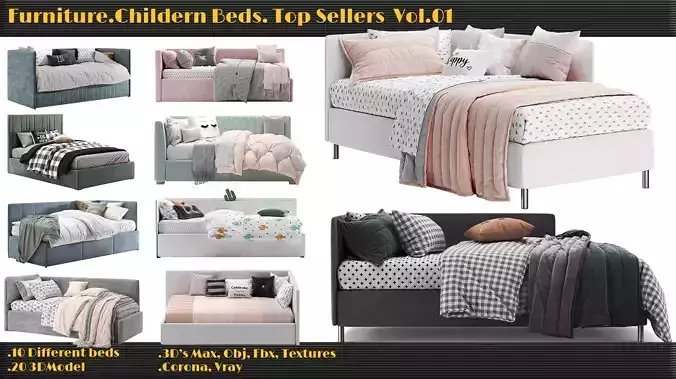 Children Beds- Top sellers vol01 3D model