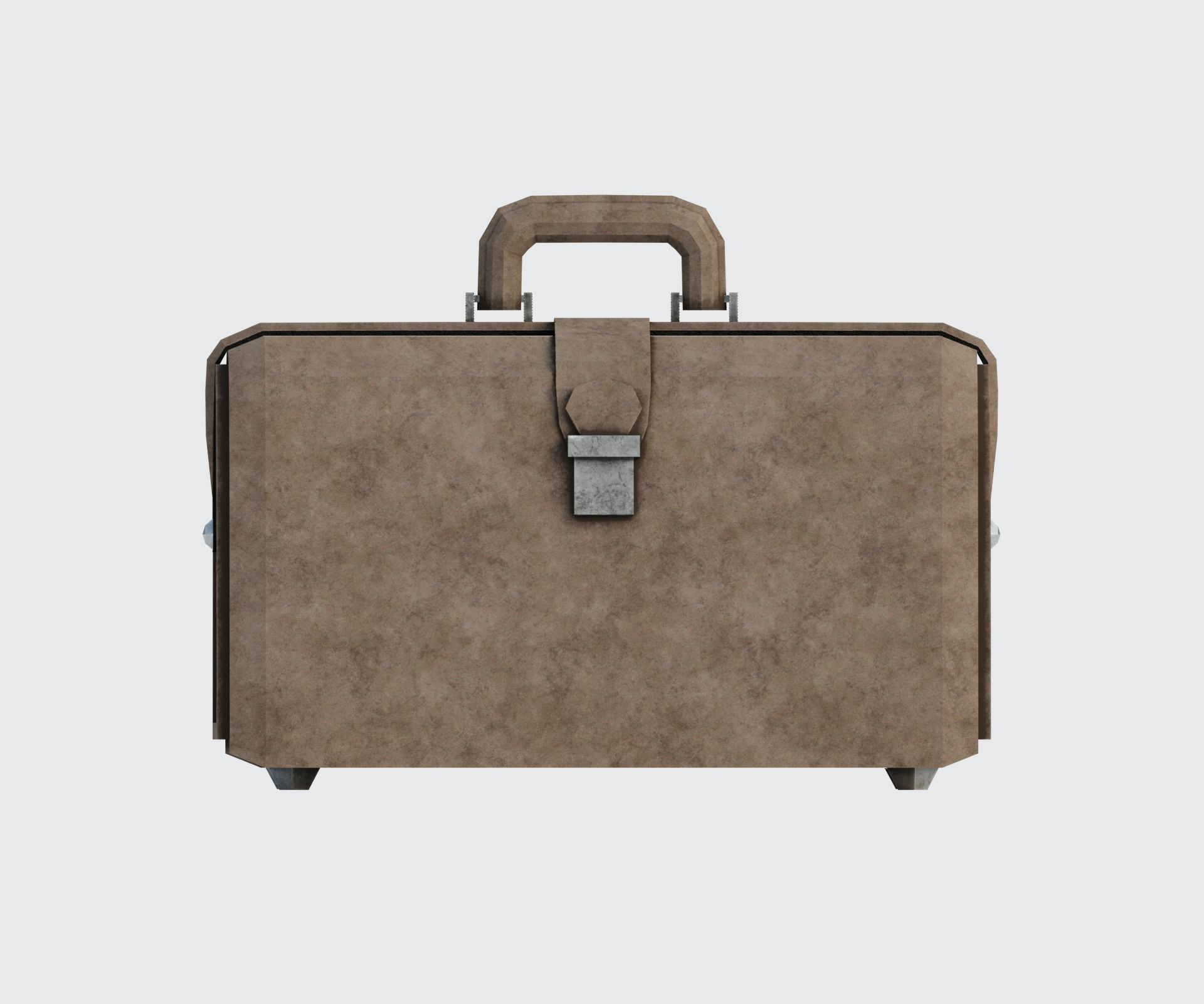 Brown leather bag Low-poly 3D model_5