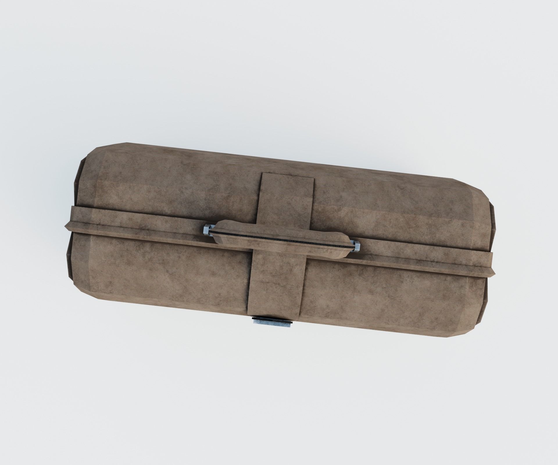 Brown leather bag Low-poly 3D model_1