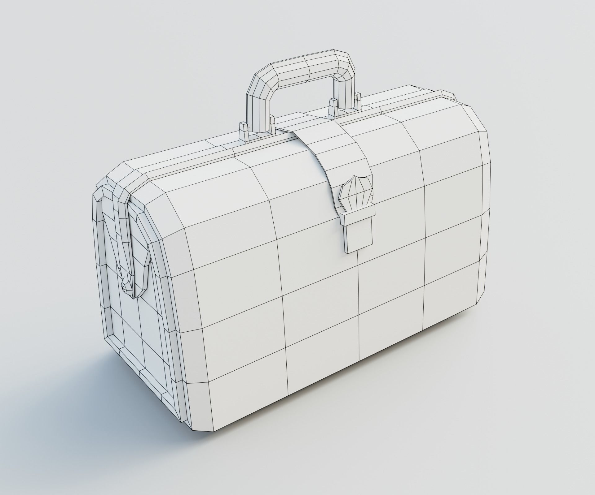 Brown leather bag Low-poly 3D model_7