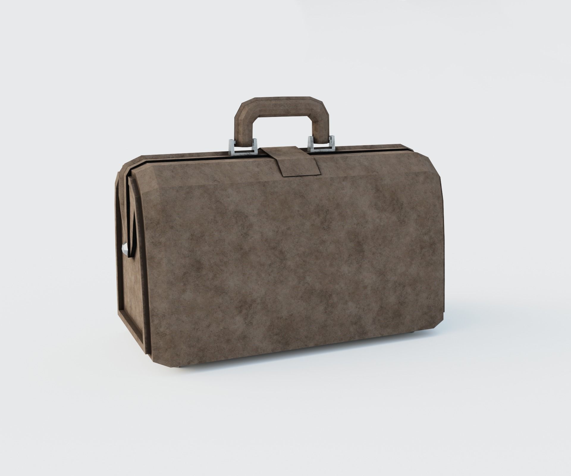 Brown leather bag Low-poly 3D model_4
