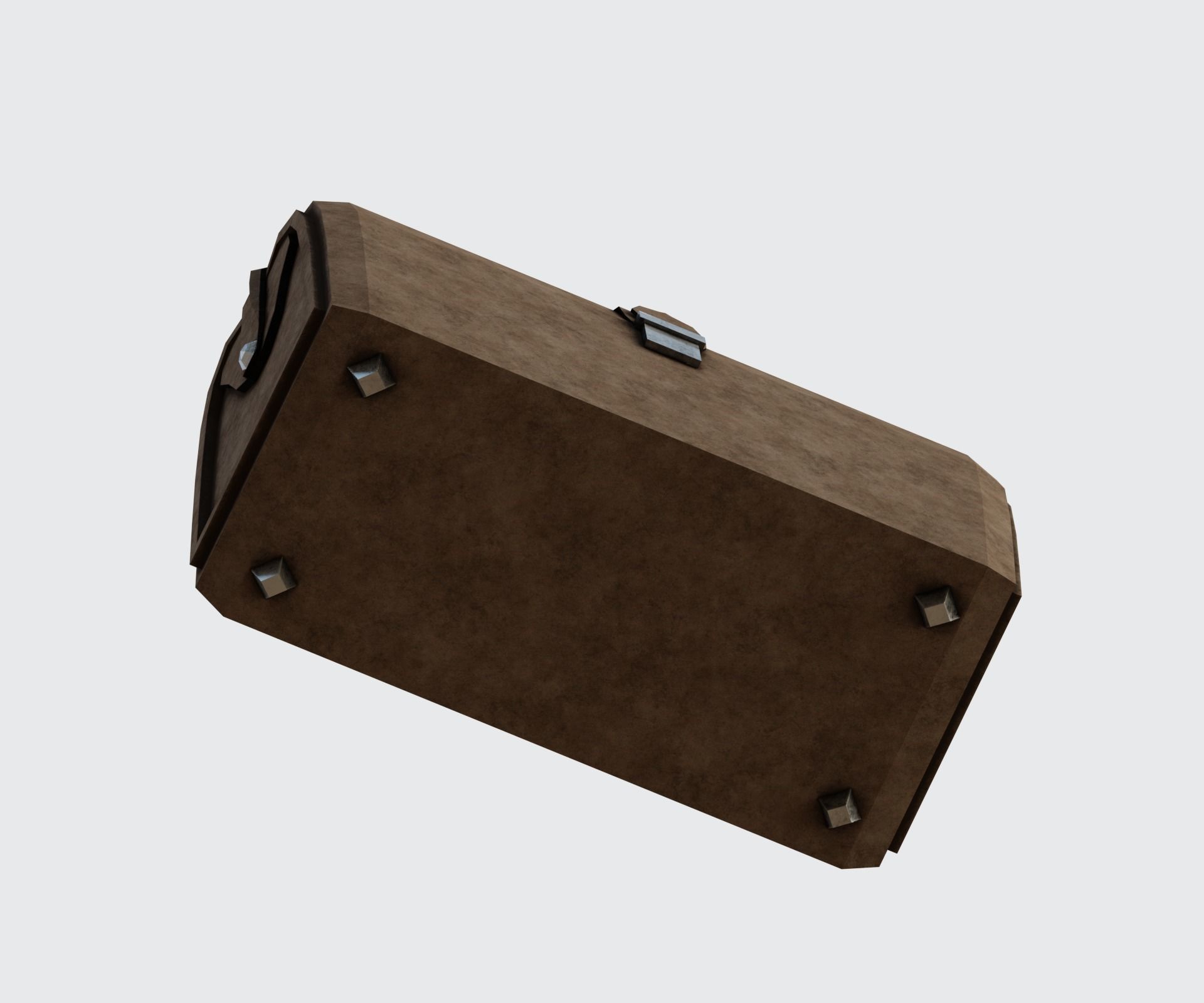 Brown leather bag Low-poly 3D model_6
