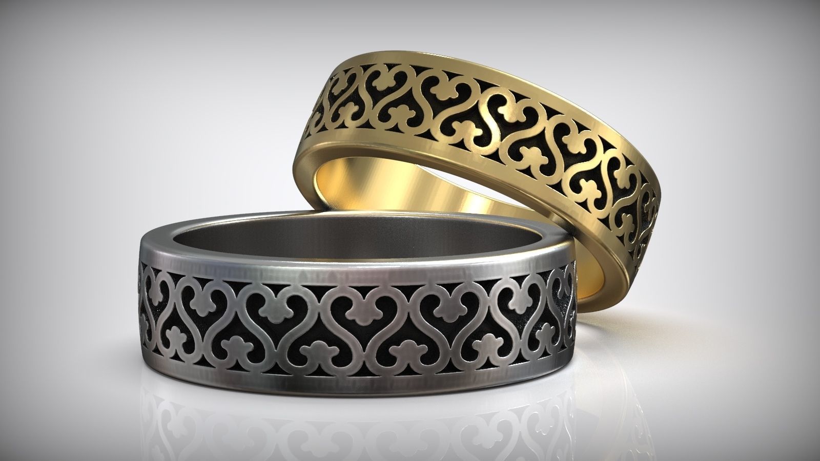 Eternity Pattern East Style Wedding Band 3D print model_2