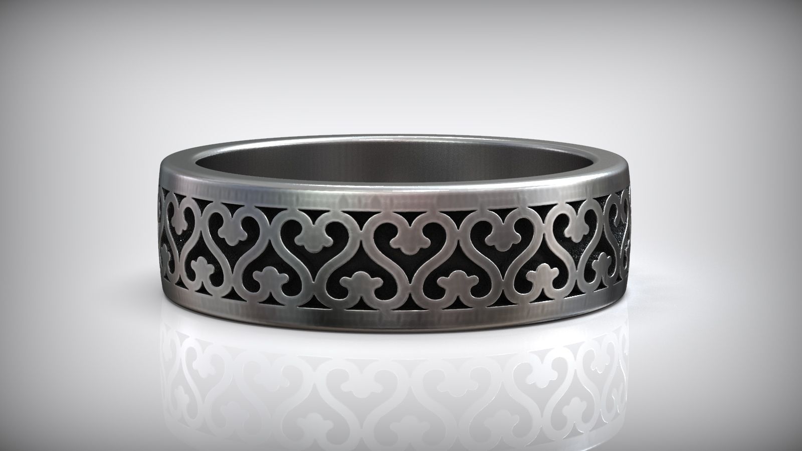 Eternity Pattern East Style Wedding Band 3D print model_4