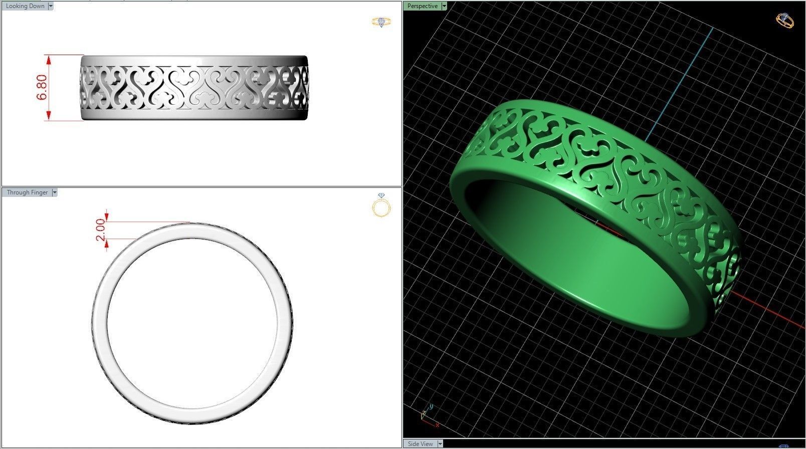 Eternity Pattern East Style Wedding Band 3D print model_6