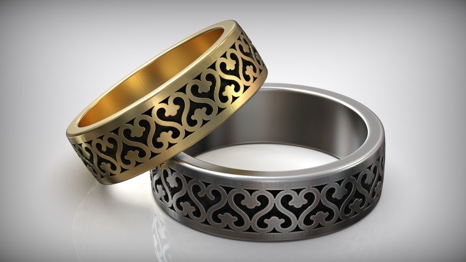 Eternity Pattern East Style Wedding Band 3D print model_1