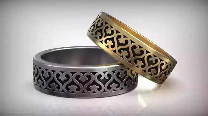 Eternity Pattern East Style Wedding Band 3D print model