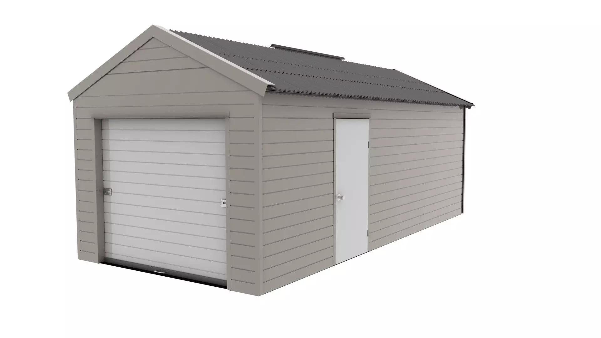 Storage Shed with garage door and side enrtance Low-poly 3D model