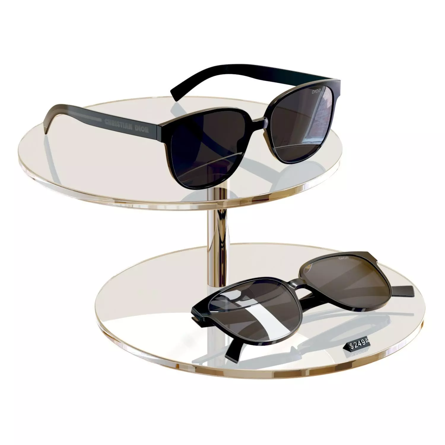 Store Display - Sunglasses - Dior - Flag 1 Black 3D model_0